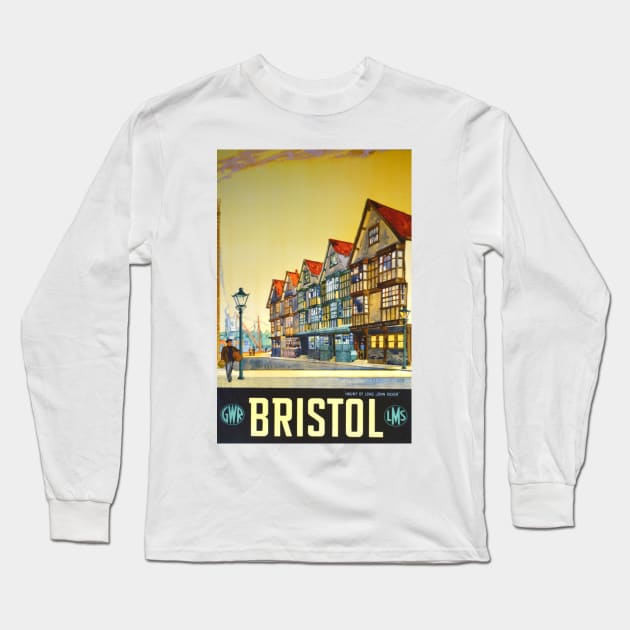 Bristol - Vintage Travel Poster Long Sleeve T-Shirt by Culturio